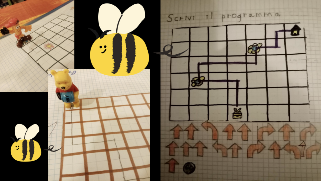 Matrice disegnata dagli alunni su cui si muove beeBot